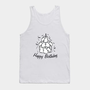 Happy Birthday quarantine with toilet paper cake Tank Top